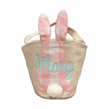 Mudpie-Girl Check Bunny Baskets