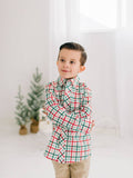 Boys Button Down in Holiday Plaid | Boys Shirt