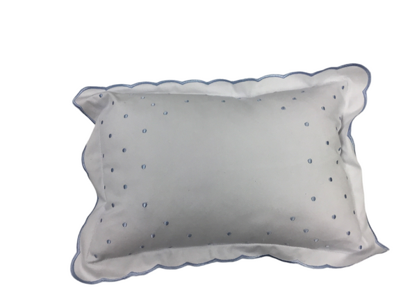 Embroider This-Baby Scallop Edge Pillow with Swiss Dots
