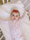 Ollie Jay-Zippy Bamboo Baby PJ in Ditsy Bunny
