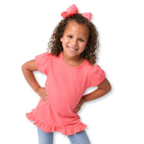 Blanks Boutique-Girls Ruffle Short Sleeve Shirt