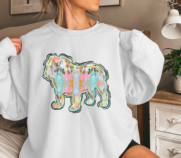 Watercolor Bulldogs Women's Sweatshirt Mississippi Football