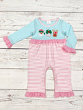 Baby Pink Appliqué Christmas Romper