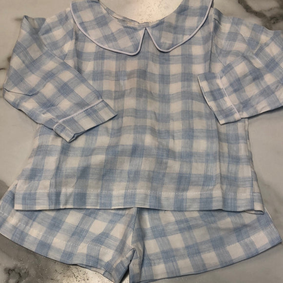 The Oaks-Browning Soft Blue Check Two Piece Set