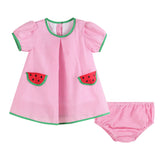 Lil Cactus-Pink Watermelon Dress and Panty Cover Set
