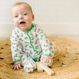 Lil' Green Tractor Print Footie