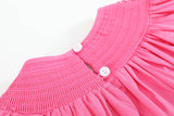 Lil Cactus-Pink & White Smocked Bubble Romper