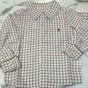 The Oaks-Boy-Pink and Green Windowpane Dress shirt