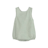 Lil Cactus-Green Gingham Alligator Bubble Romper
