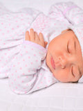Gingham Dots Smocked Footie - Pink