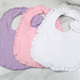 BB-Bib-Ruffle Trim-Free Name/Monogram