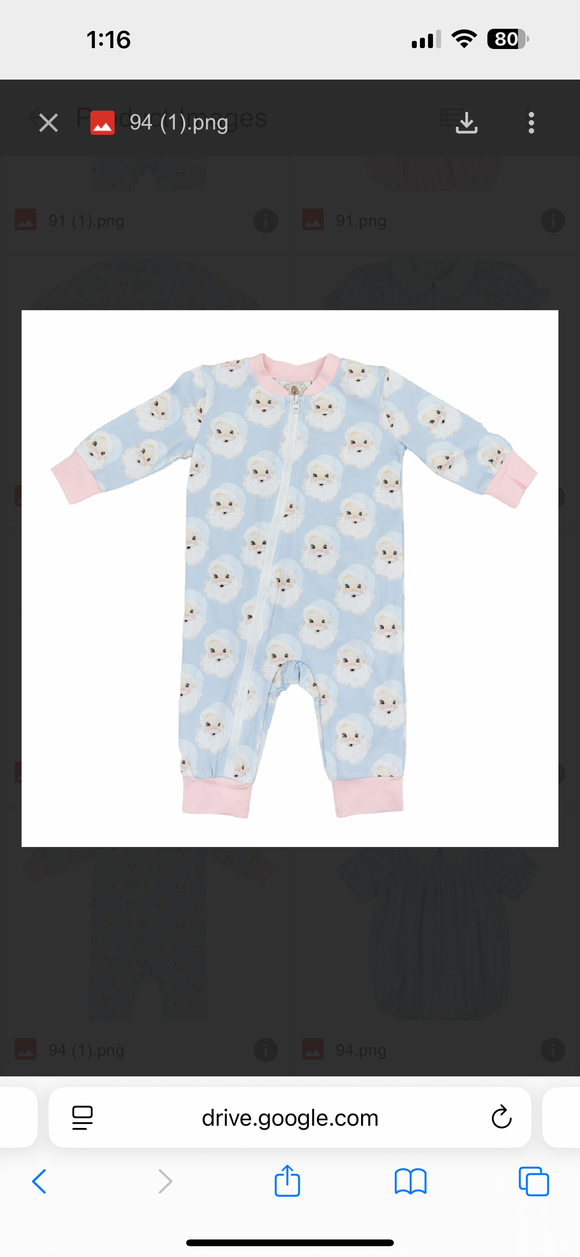 Cypress Row Santa Baby girls zipper