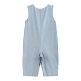 Blue Pinstripe Mallard Duck Smocked Overalls
