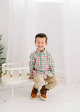 Boys Button Down in Holiday Plaid | Boys Shirt