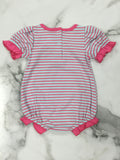 Millie Jay- Girls Aqua & Pink Paisley Short Sleeve Bubble