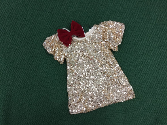 Girls Gold Sequin Dress