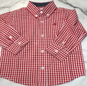 SouthBound-Boy Dress Shirt-Red/White