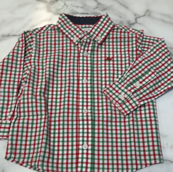 SouthBound-Boy Dress Shirt-Red/Green
