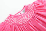 Lil Cactus-Pink & White Smocked Bubble Romper