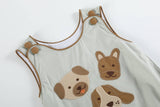 Lil Cactus-Green Dog Applique Bubble Romper