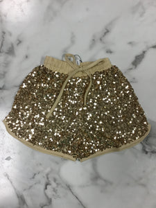 M.L.Kids girls sequin shorts gold