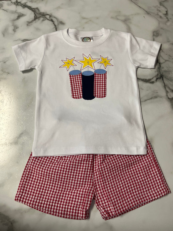 Fireworks applique for Boys-Shorts sold separately