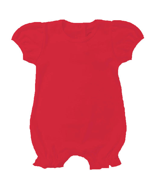 BB-Ruffle Short Sleeve Romper-Red