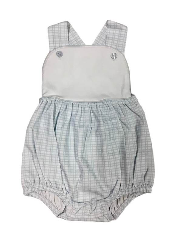 Baby Loren-Boys Blue Plaid Pima Sun Bubble