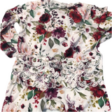 Rocking Royalty-Ruby Lush Floral Ruffle Zip Footie