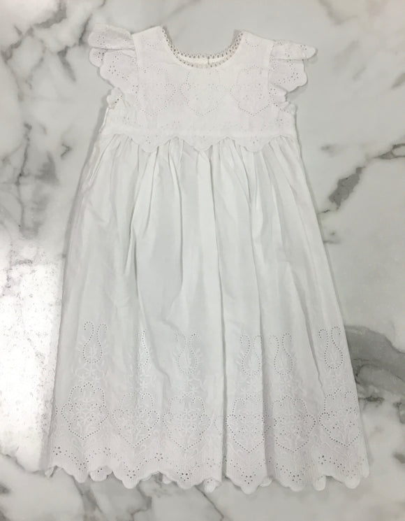 Mudpie-Eyelet Christening Gown with Bloomers. 0-6M