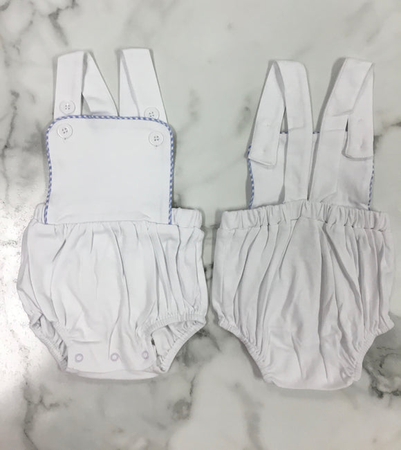 Blanks Boutique-Boys Vintage Sunsuit with Blue Gingham Trim