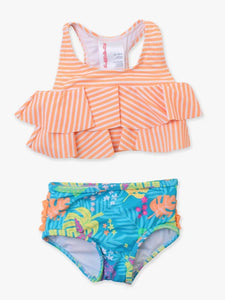 Rufflebutts Neon Tiki Vibes Flounce Bikini