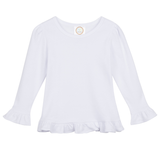 Blanks Boutique-Girls Long Sleeve Ruffle Shirt