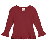 Blanks Boutique-Girls Long Sleeve Ruffle Shirt