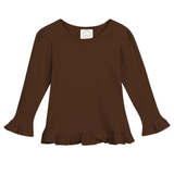 Blanks Boutique-Girls Long Sleeve Ruffle Shirt