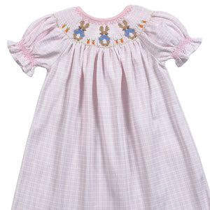 Baby Loren-Peter Rabbit Hand Smocked Pima Bishop Dress