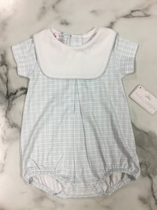 Baby Loren-Blue Plaid Pima Bib Bubble