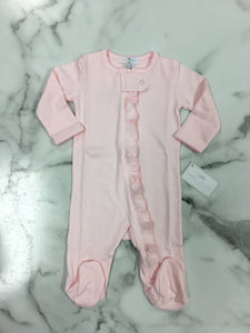 Baby Loren-Girls Pink Zipper Pima Footie