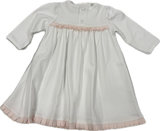 Squiggles-Baby Girl Gown with Pink Pleats