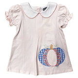 True-Pink Pumpkin Applique Dress