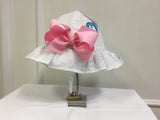 Wee Ones-Reversible Sun Hat with add on Bow slit-Seersucker (Bow NOT included)
