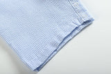 Blue Seersucker Pumpkin Shortalls