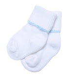 Magnolia Baby-Solid Essentials White Blue Socks