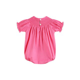 Lil Cactus-Pink & White Smocked Bubble Romper