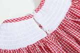 Lil Cactus-Red Gingham Apple Smocked Bishop Dress