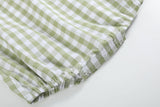 Lil Cactus-Classic Sage Green Gingham Bubble Romper