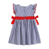 Lil Cactus-Navy Blue and Red Ruffle Dress