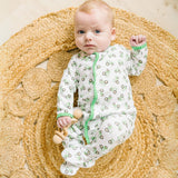 Lil' Green Tractor Print Footie