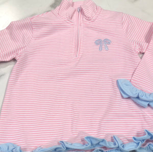 Itsy Bitsy-Girl Bow 1/4 zip Pullover