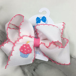 Wee Ones-Embroidered Bow -Medium